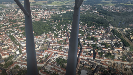 Sicht über die Stadt Görlitz und Umland